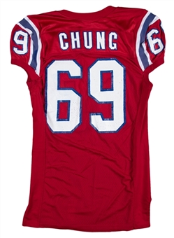 1992 Eugene Chung Game Worn New England Patriots Home Jersey - Rookie Season (New England Patriots COA)